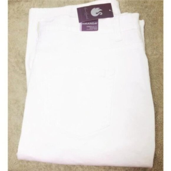 Gloria Vanderbilt Womens White High Rise Skimmer Capris Jeans Plus Sz 24W New - Picture 5 of 8